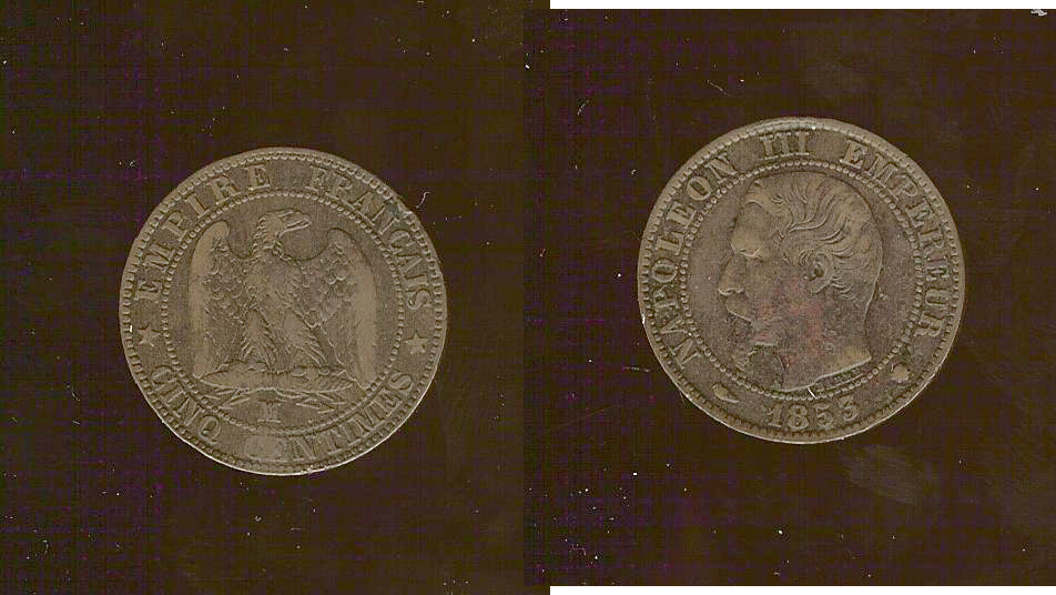 5 centimes Napoleon III 1853 MA VF